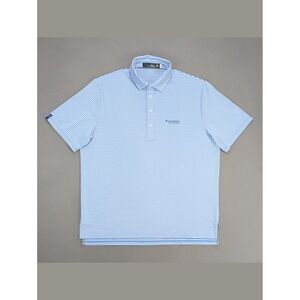 RLX Ralph Lauren XL Blue White Striped Golf Polo Firestone Country Club